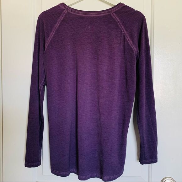 Lululemon Emerald Faded Washed Purple Ink Pima Cotton Long Sleeve Top | Size 8/M - Picture 8 of 10